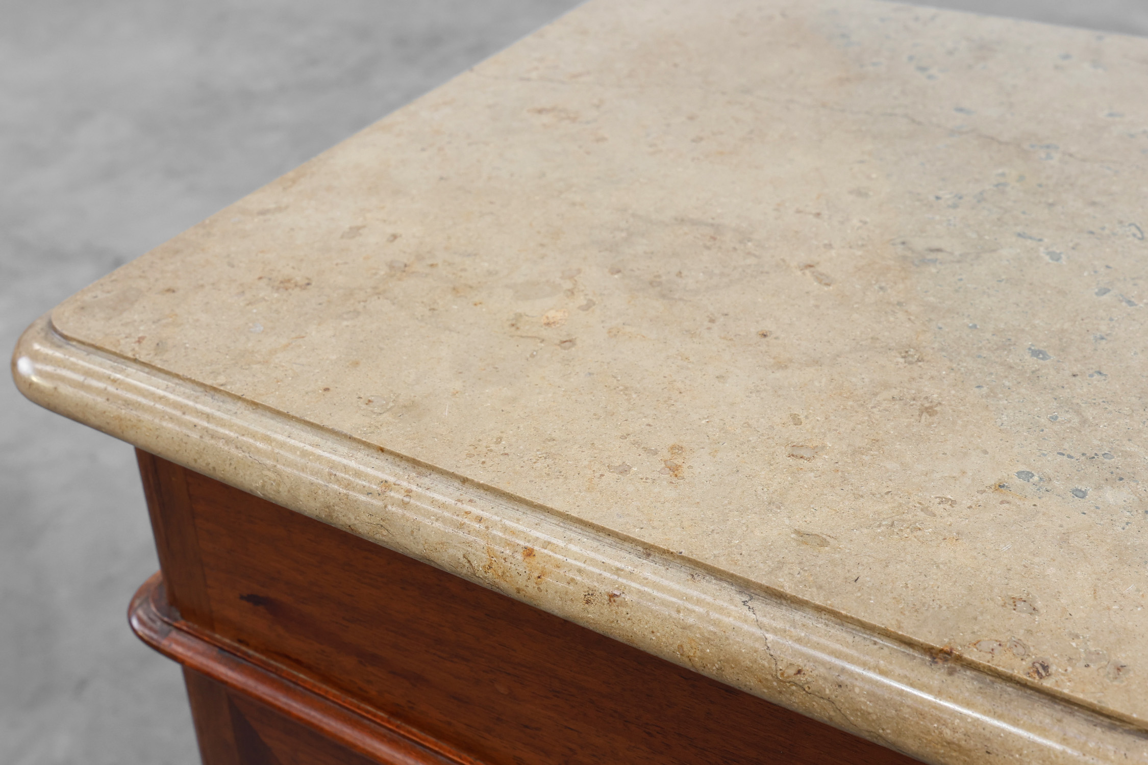 Pair Louis XV‑Style Nightstands with Marble Tops, France ca. 1900thumbnail